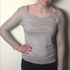 Willi Smith Nude Mesh Long Sleeve Size Small